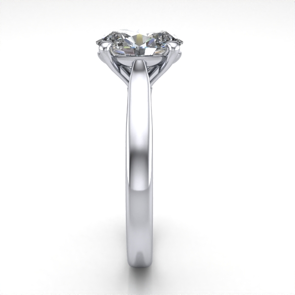 Oval Cut Solitaire Diamond Ring Platinum RS52 SV