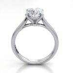 Oval Cut Solitaire Diamond Ring Platinum RS52 TF
