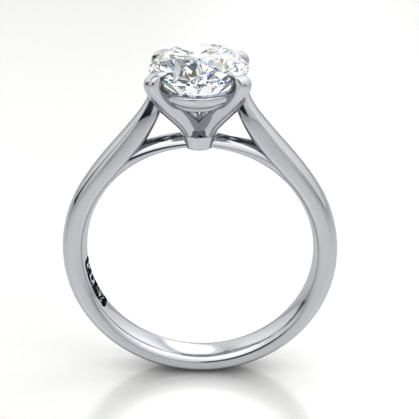 Oval Cut Solitaire Diamond Ring Platinum RS52 TF