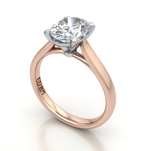 Oval Cut Solitaire Diamond Ring Rose Gold RS52 3D Oval Cut Solitaire Diamond Ring Rose Gold RS52 3D
