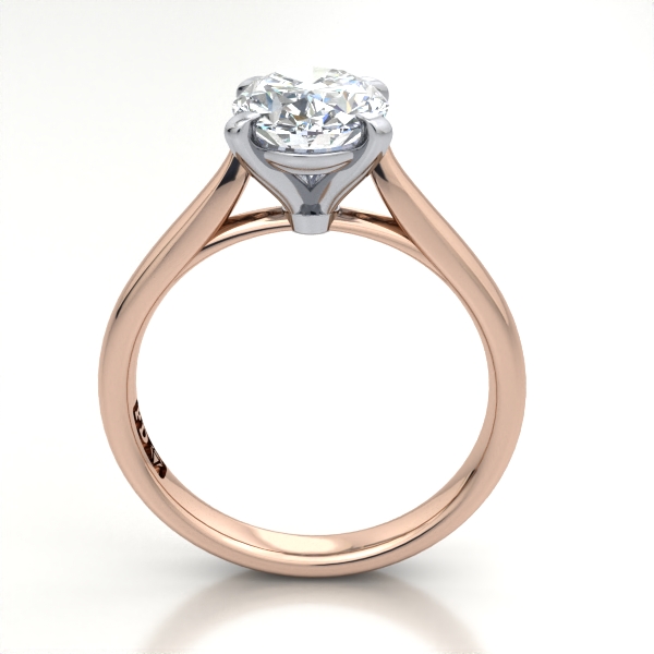 Oval Cut Solitaire Diamond Ring Rose Gold RS52 TF Oval Cut Solitaire Diamond Ring Rose Gold RS52 TF