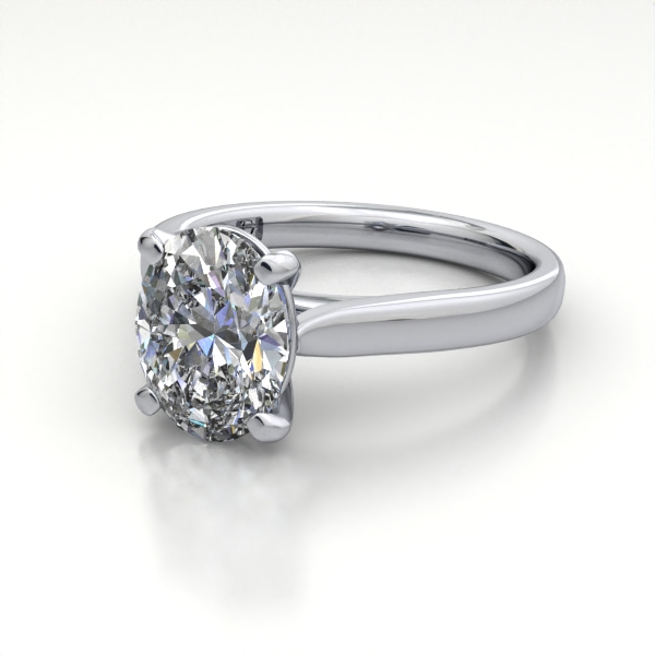 Oval Cut Solitaire Diamond Ring White Gold RS52 LF