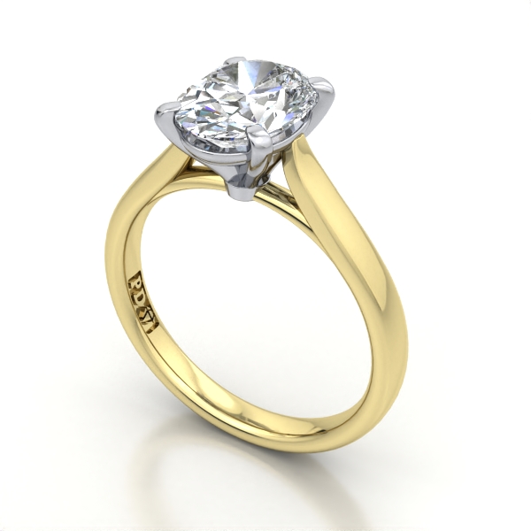 Oval Cut Solitaire Diamond Ring Yellow Gold RS52 3D Oval Cut Solitaire Diamond Ring Yellow Gold RS52 3D