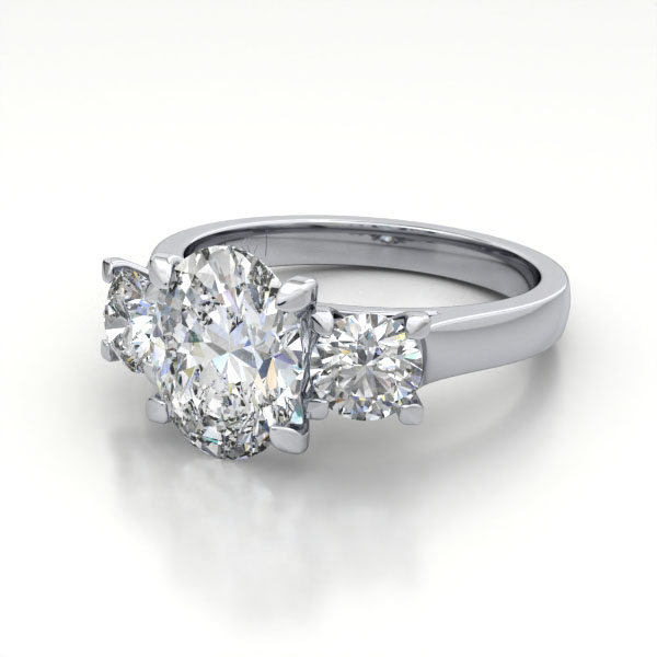 Oval Cut Trilogy Diamond Ring Platinum RT14 LF Oval Cut Trilogy Diamond Ring Platinum RT14 LF
