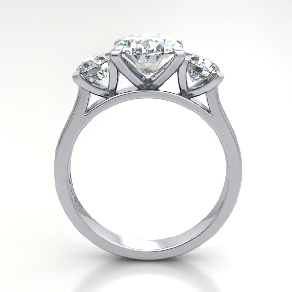 Oval Cut Trilogy Diamond Ring Platinum RT14 TF Oval Cut Trilogy Diamond Ring Platinum RT14 TF