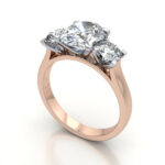 Oval Cut Trilogy Diamond Ring Rose Gold RT14 3D Oval Cut Trilogy Diamond Ring Rose Gold RT14 3D