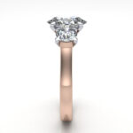 Oval Cut Trilogy Diamond Ring Rose Gold RT14 SV Oval Cut Trilogy Diamond Ring Rose Gold RT14 SV