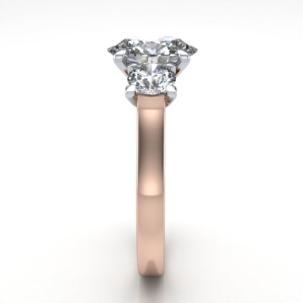 Oval Cut Trilogy Diamond Ring Rose Gold RT14 SV Oval Cut Trilogy Diamond Ring Rose Gold RT14 SV