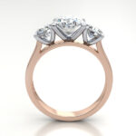 Oval Cut Trilogy Diamond Ring Rose Gold RT14 TF Oval Cut Trilogy Diamond Ring Rose Gold RT14 TF