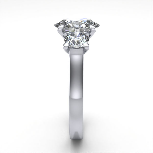 Oval Cut Trilogy Diamond Ring White Gold RT14 SV Oval Cut Trilogy Diamond Ring White Gold RT14 SV