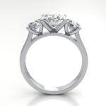 Oval Cut Trilogy Diamond Ring White Gold RT14 TF Oval Cut Trilogy Diamond Ring White Gold RT14 TF
