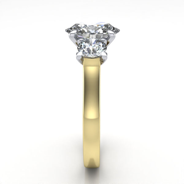 Oval Cut Trilogy Diamond Ring Yellow Gold RT14 SV Oval Cut Trilogy Diamond Ring Yellow Gold RT14 SV