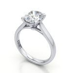 Thumb Oval Solitaire Diamond Ring White Gold RS52 3D