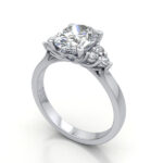 Video Thumb Oval Cut Solitaire Accent Diamond Ring Platinum RSA8