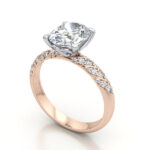 Video Thumb Oval Cut Solitaire Accent Diamond Ring Rose Gold RSA7