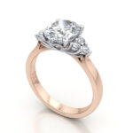 Video Thumb Oval Cut Solitaire Accent Diamond Ring Rose Gold RSA8
