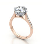 Video Thumb Oval Cut Solitaire Accent Diamond Ring Rose Gold RSA9