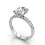 Video Thumb Oval Cut Solitaire Accent Diamond Ring White Gold RSA7