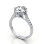 Video Thumb Oval Cut Solitaire Accent Diamond Ring White Gold RSA9