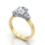 Video Thumb Oval Cut Solitaire Accent Diamond Ring Yellow Gold RSA8
