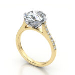 Video Thumb Oval Cut Solitaire Accent Diamond Ring Yellow Gold RSA9