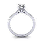 Asscher Cut Solitaire Accent Diamond Ring Platinum RSA1 TF