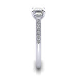 Asscher Cut Solitaire Accent Diamond Ring White Gold RSA1 SV