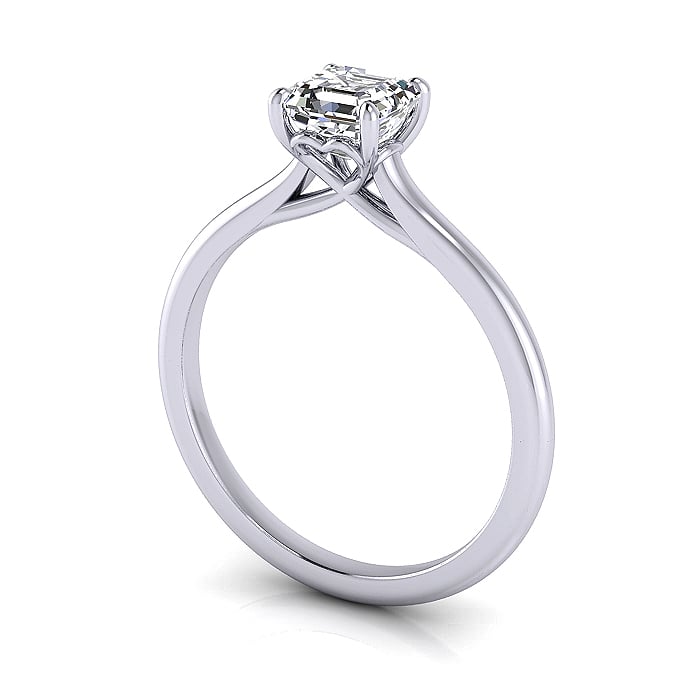 Asscher Cut Solitaire Diamond Ring Platinum RS1 3D Asscher Cut Solitaire Diamond Ring Platinum RS1 3D