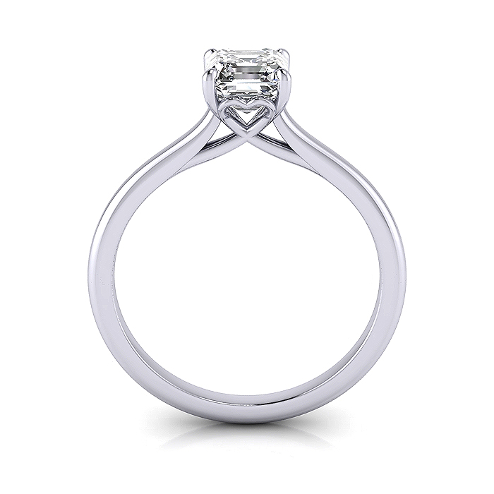 Asscher Cut Solitaire Diamond Ring Platinum RS1 TF Asscher Cut Solitaire Diamond Ring Platinum RS1 TF