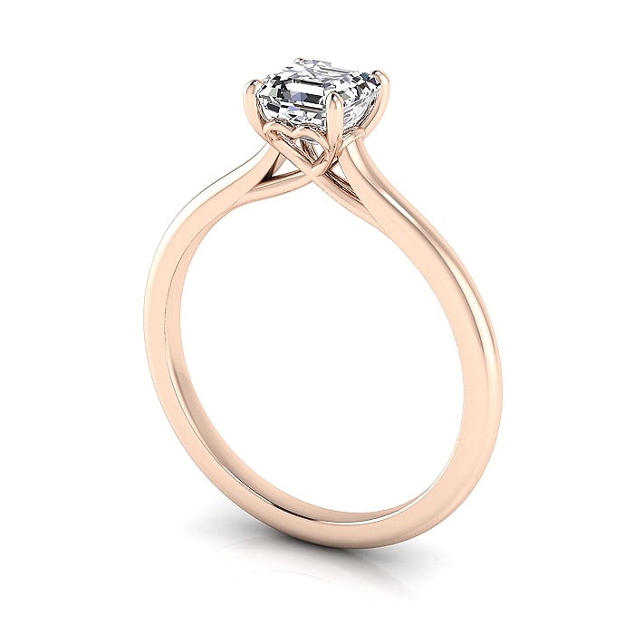 Asscher Cut Solitaire Diamond Ring Rose Gold RS1 3D Asscher Cut Solitaire Diamond Ring Rose Gold RS1 3D