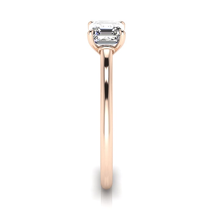 Asscher Cut Solitaire Diamond Ring Rose Gold RS1 SV Asscher Cut Solitaire Diamond Ring Rose Gold RS1 SV