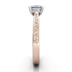 Asscher Cut Solitaire Diamond Ring Rose Gold RS50 SV