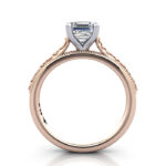 Asscher Cut Solitaire Diamond Ring Rose Gold RS50 TF
