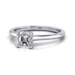 Asscher Cut Solitaire Diamond Ring White Gold RS1 LF Asscher Cut Solitaire Diamond Ring White Gold RS1 LF