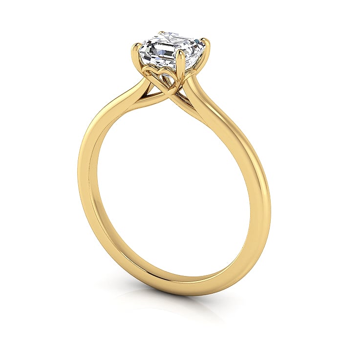 Asscher Cut Solitaire Diamond Ring Yellow Gold RS1 3D Asscher Cut Solitaire Diamond Ring Yellow Gold RS1 3D