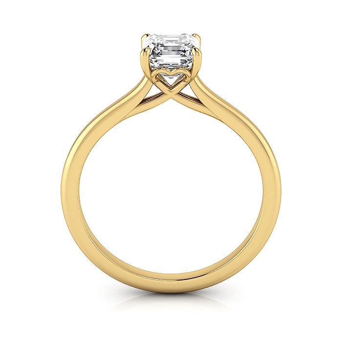 Asscher Cut Solitaire Diamond Ring Yellow Gold RS1 TF Asscher Cut Solitaire Diamond Ring Yellow Gold RS1 TF