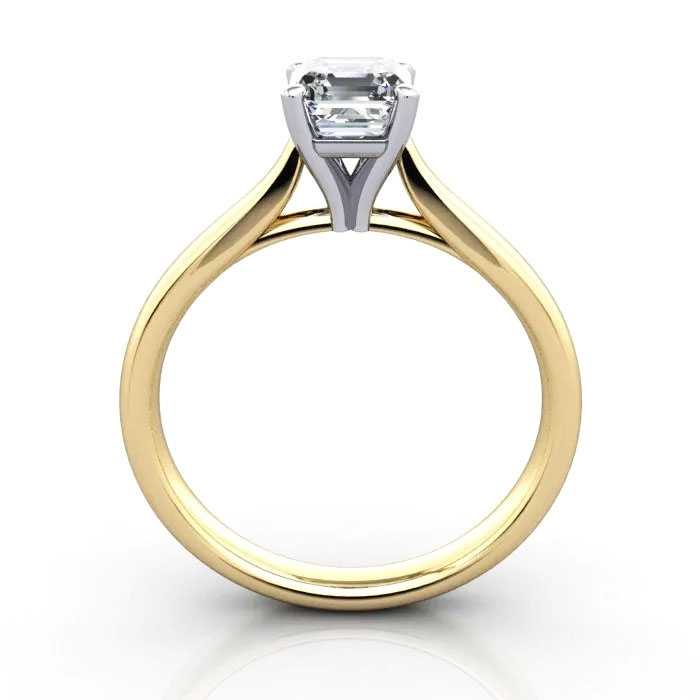 Asscher Cut Solitaire Diamond Ring Yellow Gold RS41 TF Asscher Cut Solitaire Diamond Ring Yellow Gold RS41 TF