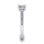 Cushion Cut Solitaire Accent Diamond Ring Platinum RSA1 SV