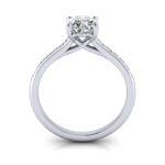 Cushion Cut Solitaire Accent Diamond Ring Platinum RSA1 TF