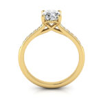 Cushion Cut Solitaire Accent Diamond Ring Yellow Gold RSA1 TF