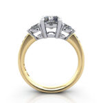 Cushion Cut Solitaire Accent Diamond Ring Yellow Gold RSA5 TF