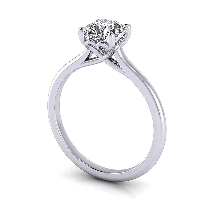 Cushion Cut Solitaire Diamond Ring Platinum RS1 3D Cushion Cut Solitaire Diamond Ring Platinum RS1 3D