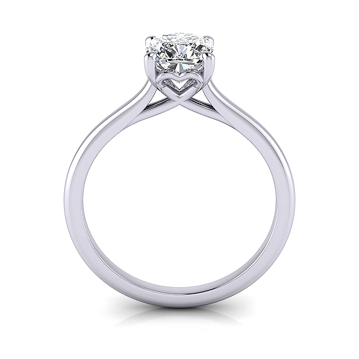 Cushion Cut Solitaire Diamond Ring Platinum RS1 TF Cushion Cut Solitaire Diamond Ring Platinum RS1 TF