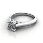 Cushion Cut Solitaire Diamond Ring Platinum RS35 LF