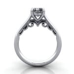 Cushion Cut Solitaire Diamond Ring Platinum RS35 TF