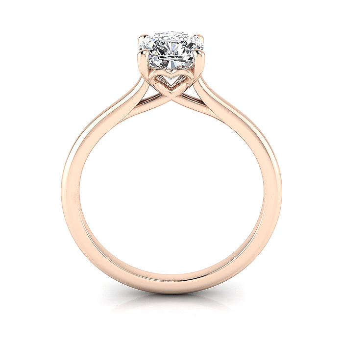 Cushion Cut Solitaire Diamond Ring Rose Gold RS1 TF Cushion Cut Solitaire Diamond Ring Rose Gold RS1 TF