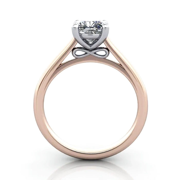 Cushion Cut Solitaire Diamond Ring Rose Gold RS34 TF Cushion Cut Solitaire Diamond Ring Rose Gold RS34 TF