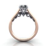 Cushion Cut Solitaire Diamond Ring Rose Gold RS35 TF Cushion Cut Solitaire Diamond Ring Rose Gold RS35 TF