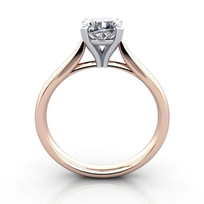 Cushion Cut Solitaire Diamond Ring Rose Gold RS41 TF Cushion Cut Solitaire Diamond Ring Rose Gold RS41 TF