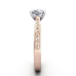 Cushion Cut Solitaire Diamond Ring Rose Gold RS50 SV